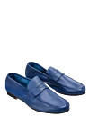 Men's blue loafers made of genuine leather Andrea Ventura - logo. 100% genuine leather. Country of manufacture: Italy. Care: specialized cleaning - photo 2