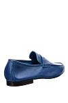 Andrea Ventura Men's blue loafers made of genuine leather - logo. 100% genuine leather. Country of manufacture: Italy. Care: specialized cleaning - photo 3