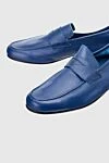 Men's blue loafers made of genuine leather Andrea Ventura - logo. 100% genuine leather. Country of manufacture: Italy. Care: specialized cleaning - photo 4