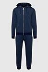 Billionaire Men's sports suit made of cotton, cashmere and elastane, blue - Brand logo, contrast zipper. Hood. 84% cotton, 12% cashmere, 4% elastane. Closure: Drawstring, zipper. Four side pockets. Country of origin: Italy. Care: specialized cleaning - photo 1