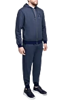 Billionaire Men's sports suit made of cotton, cashmere and elastane, blue - Brand logo, contrast zipper. Hood. 84% cotton, 12% cashmere, 4% elastane. Closure: Drawstring, zipper. Four side pockets. Country of origin: Italy. Care: specialized cleaning - photo 3