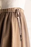 Peserico Brown skirt for women - 48% polyester, 40% cotton, 12% polyamide. elastic belt with lacing. Country of manufacture: Italy. Care: specialized cleaning - photo 5