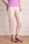 Peserico Pink viscose trousers for women - four pockets. 100% viscose. elastic belt. Country of manufacture: Italy. Care: specialized cleaning - photo 3