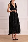 Giambattista Valli Платье черное женское - молния. кружево, блестки, без рукавов. 60% шерсть, 25% полиамид, 15% эластан. Страна производитель: Италия. Уход: специализированная чистка - фото 3