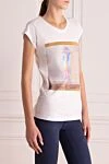 Ko Samui White cotton T-shirt for women - picture print. 100% cotton. Country of manufacture: Italy. Care: specialized cleaning - photo 3