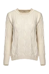 Casheart White cashmere jumper for women - textured knitwear. 100% cashmere. Country of manufacture: Italy. Care: specialized cleaning - photo 1