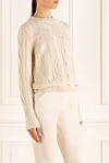 Casheart White cashmere jumper for women - textured knitwear. 100% cashmere. Country of manufacture: Italy. Care: specialized cleaning - photo 3