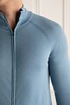 Malo Men's cotton cardigan blue - 100% cotton. Closure: Zipper. Country of manufacture: Italy. Care: specialized cleaning - photo 5