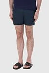 Blue polyamide beach shorts for men Malo - two side, one back. 100% polyamide. Country of manufacture: Italy. Care: specialized cleaning - photo 2