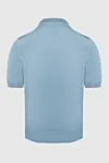Мужское трикотажное поло в классическом голубом цвете на трех пуговицах Stefano Ricci - 100% шёлк. Пуговицы. Страна производитель: Италия. Уход: специализированная чистка - фото 6