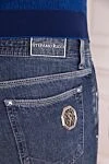 Stefano Ricci Blue cotton shorts for men - 70% cotton, 30% linen. Fastener: zipper, button. Three side pockets, two back pockets. Country of origin: Italy. Care: specialized cleaning - photo 5