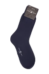 Story Loris Men's blue cotton socks - logo print. 100% cotton. Country of manufacture: Italy. Care: specialized cleaning - photo 1