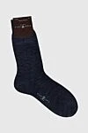 Story Loris Men's gray wool and polyamide socks - logo print. 75% wool, 25% polyamide. Country of manufacture: Italy. Care: specialized cleaning - photo 1