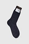 Men's gray wool and polyamide socks Story Loris - logo print. 75% wool, 25% polyamide. Country of manufacture: Italy. Care: specialized cleaning - photo 2