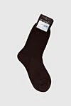 Men's brown wool and polyamide socks Story Loris - logo print. 75% wool, 25% polyamide. Country of manufacture: Italy. Care: specialized cleaning - photo 2