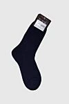 Blue wool and polyamide socks for men Story Loris - logo print. 75% wool, 25% polyamide. Country of manufacture: Italy. Care: specialized cleaning - photo 2