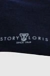 Story Loris Blue wool and polyamide socks for men - logo print. 75% wool, 25% polyamide. Country of manufacture: Italy. Care: specialized cleaning - photo 3