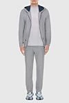 Gray men's silk sports suit Billionaire - Contrast zipper. Hood. 100% silk. Closure: Drawstring, zipper. Four side pockets. Country of manufacture: Italy. Care: specialized cleaning - photo 2