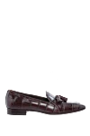 Cesare di Napoli Alligator leather loafers burgundy for men - contrast sole, textured leather. 100% alligator skin. Insole: leather. Sole Height: Heel Height 2cm. Country of manufacture: Italy. Care: specialized cleaning - photo 1