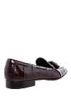 Alligator leather loafers burgundy for men Cesare di Napoli - contrast sole, textured leather. 100% alligator skin. Insole: leather. Sole Height: Heel Height 2cm. Country of manufacture: Italy. Care: specialized cleaning - photo 4