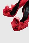 Aleksander Siradekian Red cotton and silk shoes for women - textured flower. cotton, silk. Heel height: 12 centimeters. Country of manufacture: Italy. Care: specialized cleaning - photo 5