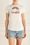 MC2 Saint Barth White cotton T-shirt for women - picture print. 100% cotton. Country of manufacture: Italy. Care: specialized cleaning - photo 3