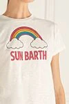 MC2 Saint Barth White cotton T-shirt for women - picture print. 100% cotton. Country of manufacture: Italy. Care: specialized cleaning - photo 5