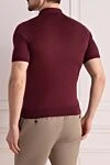 Silk polo burgundy for men Cesare di Napoli - Embossed pattern. 100% silk. Closure: Zipper. Country of manufacture: Italy. Care: specialized cleaning - photo 4