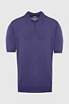 Cesare di Napoli Silk polo purple for men - Embossed pattern. 100% silk. Closure: Zipper. Country of manufacture: Italy. Care: specialized cleaning - photo 1