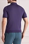 Silk polo purple for men Cesare di Napoli - Embossed pattern. 100% silk. Closure: Zipper. Country of manufacture: Italy. Care: specialized cleaning - photo 4