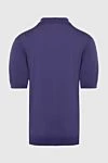 Silk polo purple for men Cesare di Napoli - Embossed pattern. 100% silk. Closure: Zipper. Country of manufacture: Italy. Care: specialized cleaning - photo 6