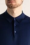 Kiton Cotton polo blue for men - 100% cotton. Buttons. Country of manufacture: Italy. Care: specialized cleaning - photo 5