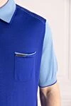 Stefano Ricci Поло из шелка в насыщенном синем цвете с контрастными голубыми рукавами
- Контрастные рукава и ворот. Нагрудный карман. 100% шёлк. Пуговицы. Страна производитель: Италия. Уход: специализированная чистка - фото 5