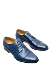 Doucal`s Blue leather men's shoes - Perforation. 100% leather. Lace-up. Interior: Leather. Insole: Leather. Heel height: 2cm. Outsole: Other materials. Country of manufacture: Italy. Care: specialized cleaning - photo 3