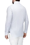 White cotton and elastane shirt for men Orian - small flower pattern. 97% cotton, 3% elastane. Closure: buttons. Country of origin: Italy. Care: specialized cleaning - photo 4