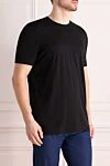 Tombolini Black cotton T-shirt for men - 100% cotton. Country of manufacture: Italy. Care: specialized cleaning - photo 3