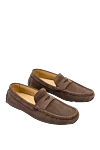 Cesare di Napoli Men's moccasins from nubuck brown - Leather buckle, perforation. 100% nubuck. Interior: Leather. Insole: Leather. Outsole: Other materials. Country of manufacture: Italy. Care: specialized cleaning - photo 3