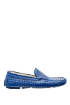 Cesare di Napoli Moccasins for men made of blue leather - Weaving. 100% leather. Interior: Leather. Insole: Leather. Outsole: Other materials. Country of origin: Italy. Care: specialized cleaning - photo 1