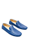 Cesare di Napoli Moccasins for men made of blue leather - Weaving. 100% leather. Interior: Leather. Insole: Leather. Outsole: Other materials. Country of origin: Italy. Care: specialized cleaning - photo 3