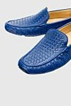 Cesare di Napoli Moccasins for men made of blue leather - Weaving. 100% leather. Interior: Leather. Insole: Leather. Outsole: Other materials. Country of origin: Italy. Care: specialized cleaning - photo 5