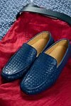 Moccasins for men made of blue leather Cesare di Napoli - Weaving. 100% leather. Interior: Leather. Insole: Leather. Outsole: Other materials. Country of origin: Italy. Care: specialized cleaning - photo 6