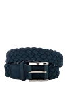 Cesare di Napoli Green leather belt for men - Braided leather. 100% leather. Size: Width 3cm. Buckle. Country of manufacture: Italy. Care: specialized cleaning - photo 1