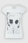 1921 T-Shirt Футболка из хлопка белая женская - принт Твигги. 100% хлопок. Страна производитель: Италия. Уход: специализированная чистка - фото 1