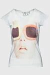 1921 T-Shirt Футболка из хлопка белая женская - принт Твигги. 100% хлопок. Страна производитель: Италия. Уход: специализированная чистка - фото 1