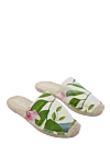 MC2 Saint Barth Beige canvas mules for women - embroidery with a contrasting thread, weaving on the toe, floral print. canvas. Country of manufacture: Italy. Care: specialized cleaning - photo 3