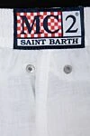 MC2 Saint Barth Шорты пляжные из льна белые мужские - нашивка логотипа. два боковых, один задний. 100% лен. кулиска. Страна производитель: Италия. Уход: специализированная чистка - фото 5