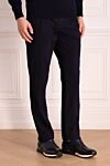 Zilli Blue cotton and silk pants for men - 72% cotton, 22% silk, 1% elastane. Closure: button, zipper. two side, two back pockets with button flaps. Country of origin: France. Care: specialized cleaning - photo 3