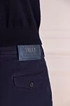 Zilli Blue cotton and silk pants for men - 72% cotton, 22% silk, 1% elastane. Closure: button, zipper. two side, two back pockets with button flaps. Country of origin: France. Care: specialized cleaning - photo 5