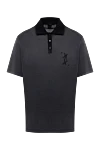 Billionaire Silk and cotton polo gray for men - Brand logo embroidery. 53% silk, 47% cotton. Buttons. Country of origin: Italy. Care: specialized cleaning - photo 1