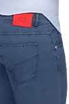 Marco Pescarolo Men's blue cotton and elastane trousers - 97% cotton, 3% elastane. Closure: button, zipper. two side pockets, two back pockets. Country of origin: Italy. Care: specialized cleaning - photo 5